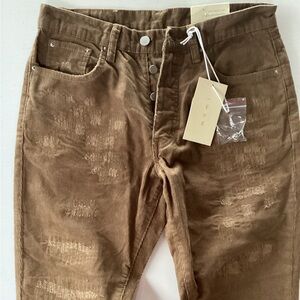 MNML Distressed Brown Corduroy Pants new with tags size 27 x 30“ inseam